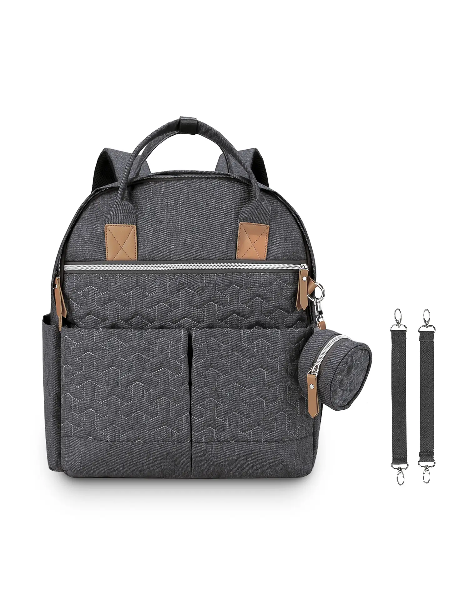 Fashionable 15 inch Diaper backpack Grey