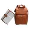 Fashionable PU Leather Diaper Backpack With Flap