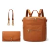 Fashionable PU Leather Diaper Backpack
