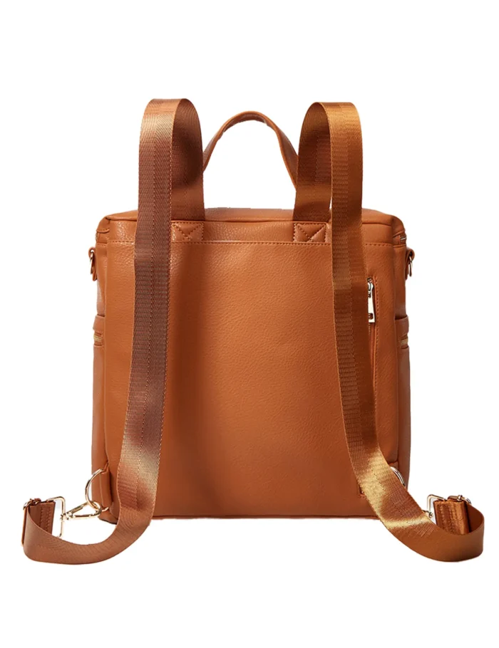 Fashionable PU Leather Diaper Backpack Back