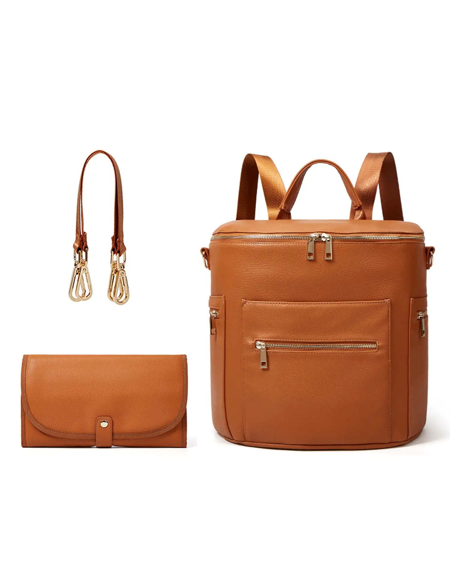 Fashionable PU Leather Diaper Backpack