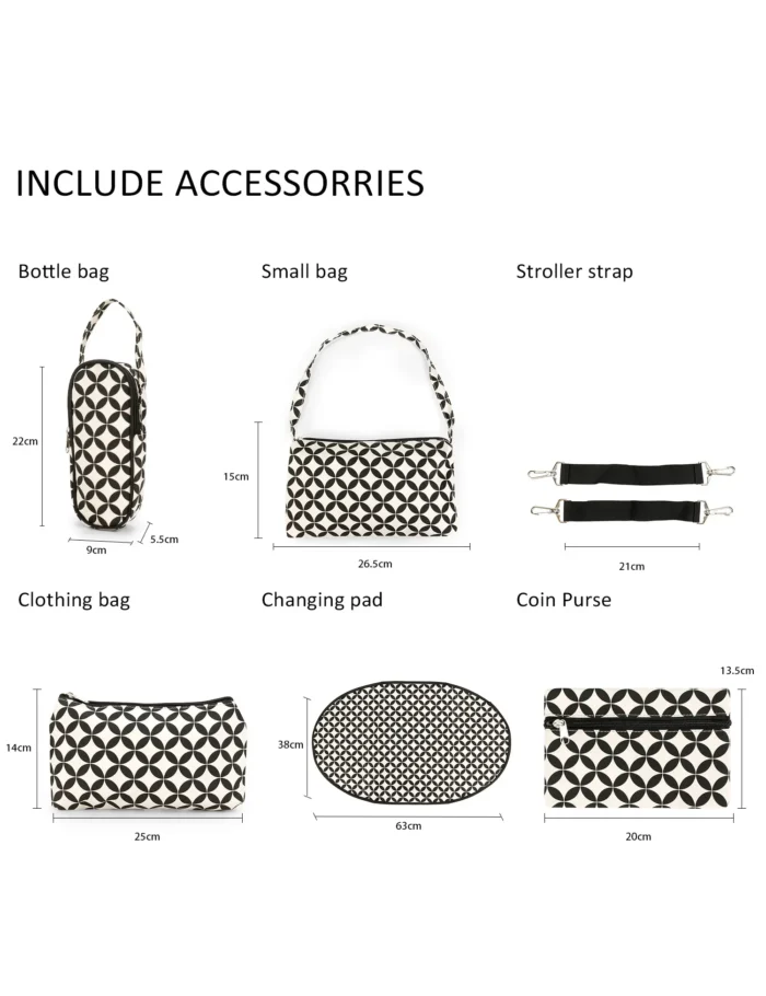 Fashionable Set Diaper Bags Accessorries